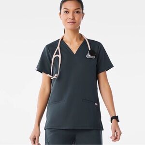 Figs Casma‎ 3-pocket scrub top Dark Harbor (Blue/Gray) Size XXS